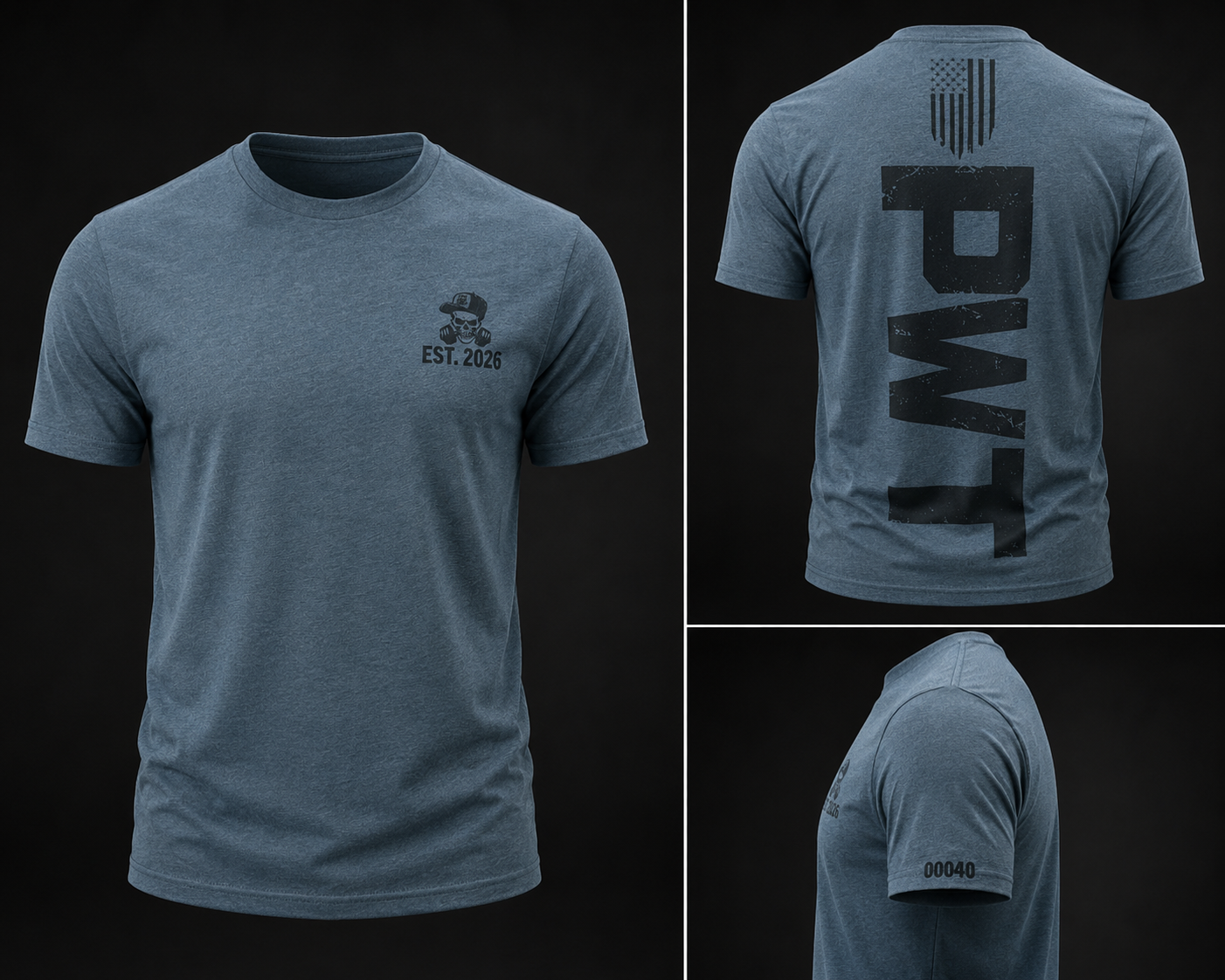 Men's PWT Signature Tee – Heather Blue